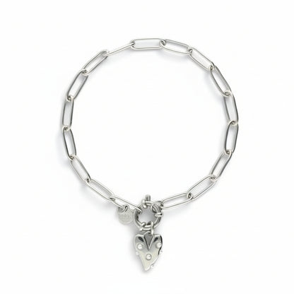 Bracelet chaîne pendentif coeur à perles fantaisies