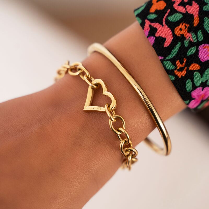 Bracelet maille avec fermoir cœur