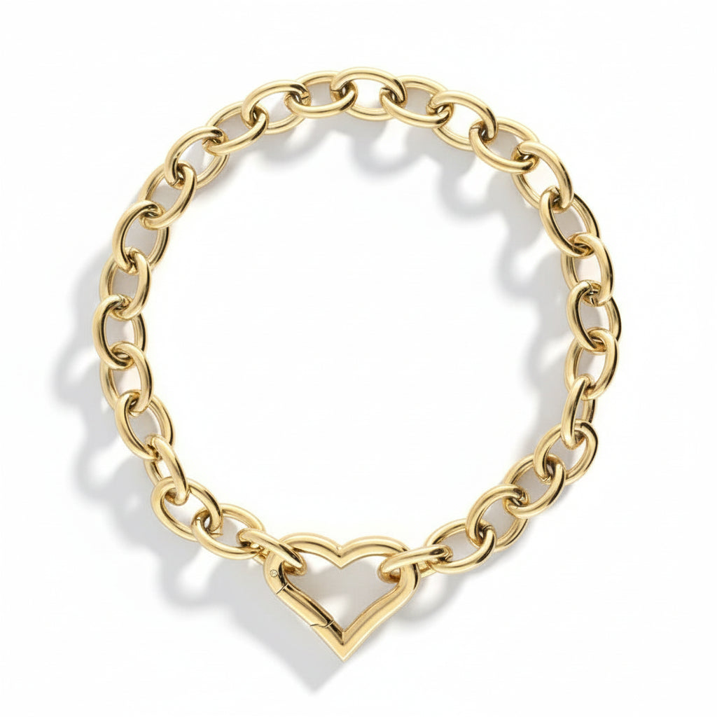 Bracelet maille avec fermoir cœur