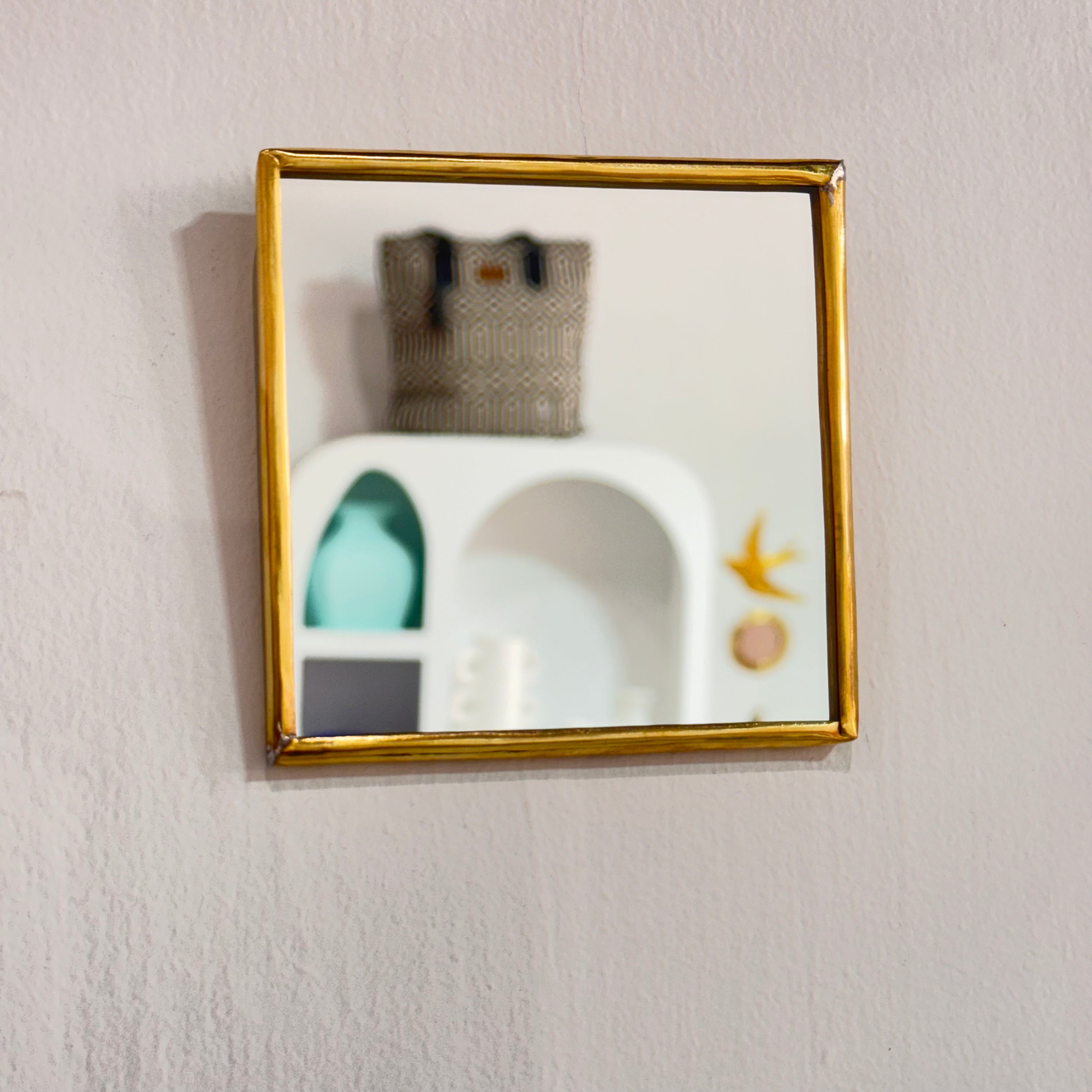 Petit Miroir bord fin en laiton - MOMO