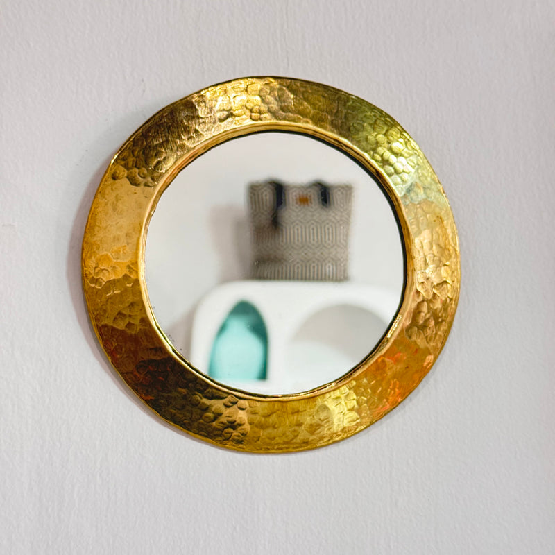 Miroir martelé en laiton Version plus grande