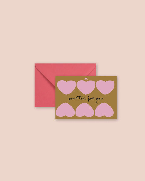 Minikaartje “Pour toi, for you” (met envelop)