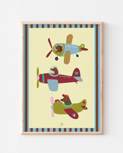 Grote poster Les animaux pilotes (50 x 70 cm)