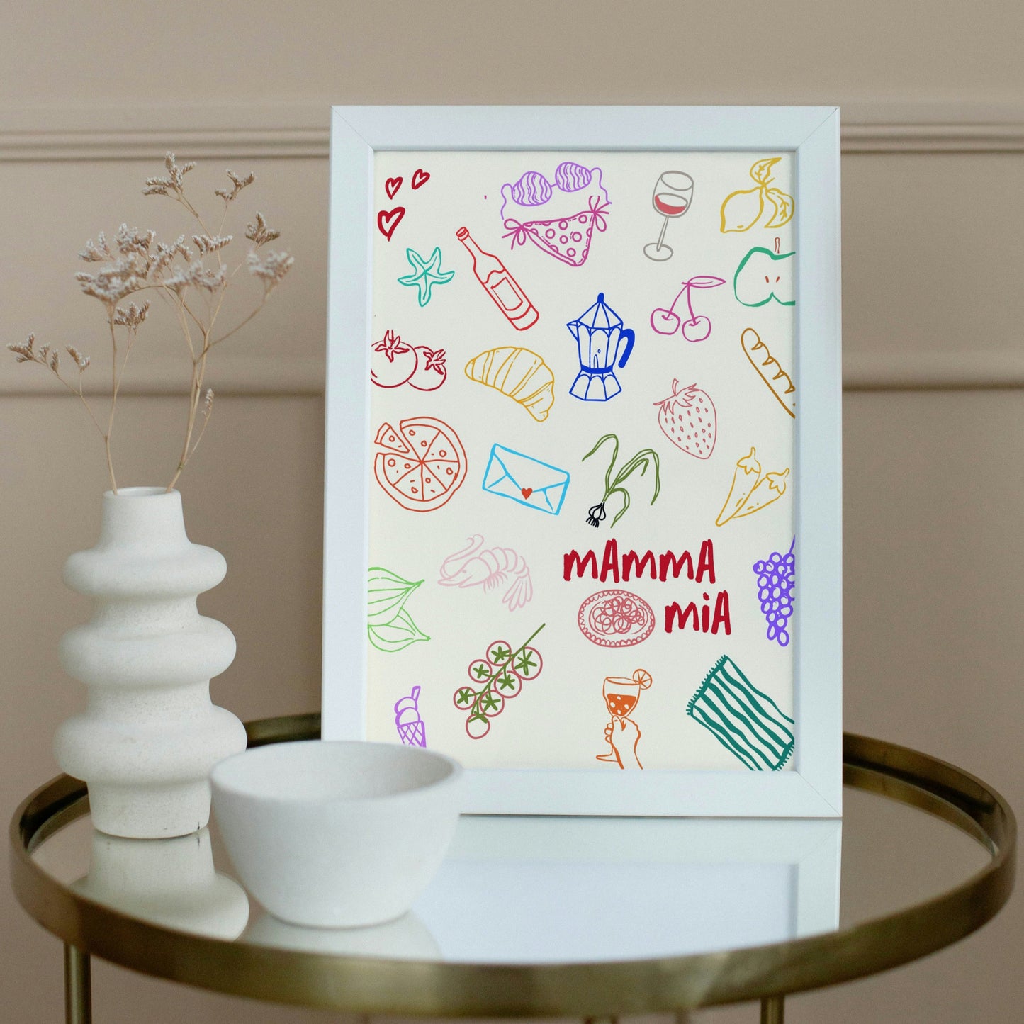 Affiche "Mamma mia" - BACI ARTE