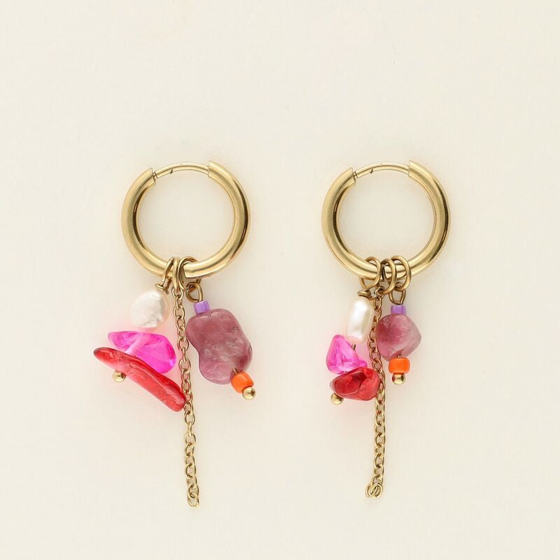 Boucles d'oreilles avec pierres et perles Mystic