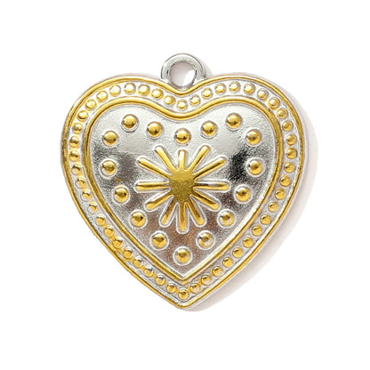 Two-tone heart charm 