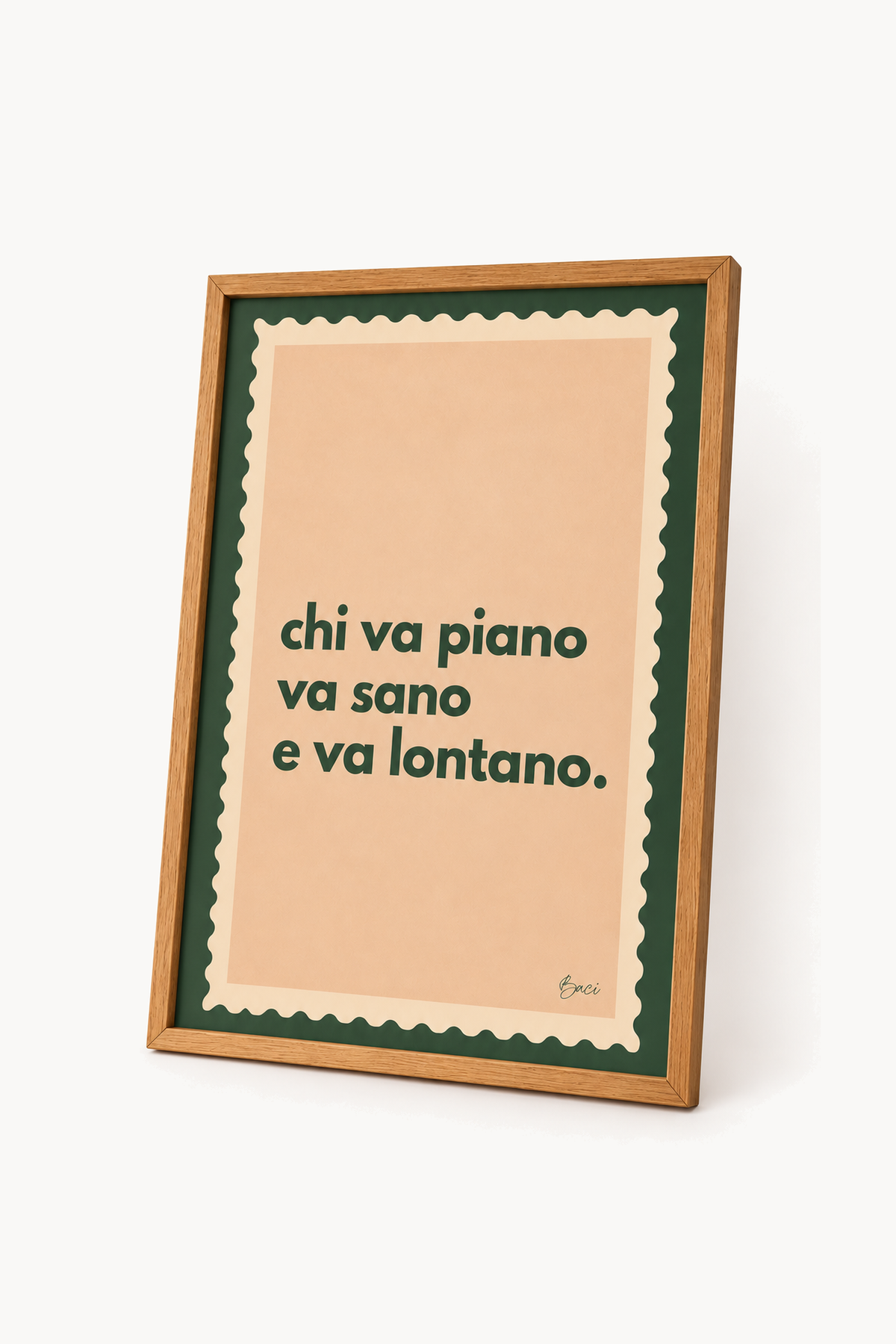Affiche "Chi va piano" - BACI ARTE, de face sur fond blanc cassé