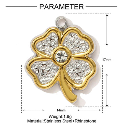 Rhinestone Clover Charm 