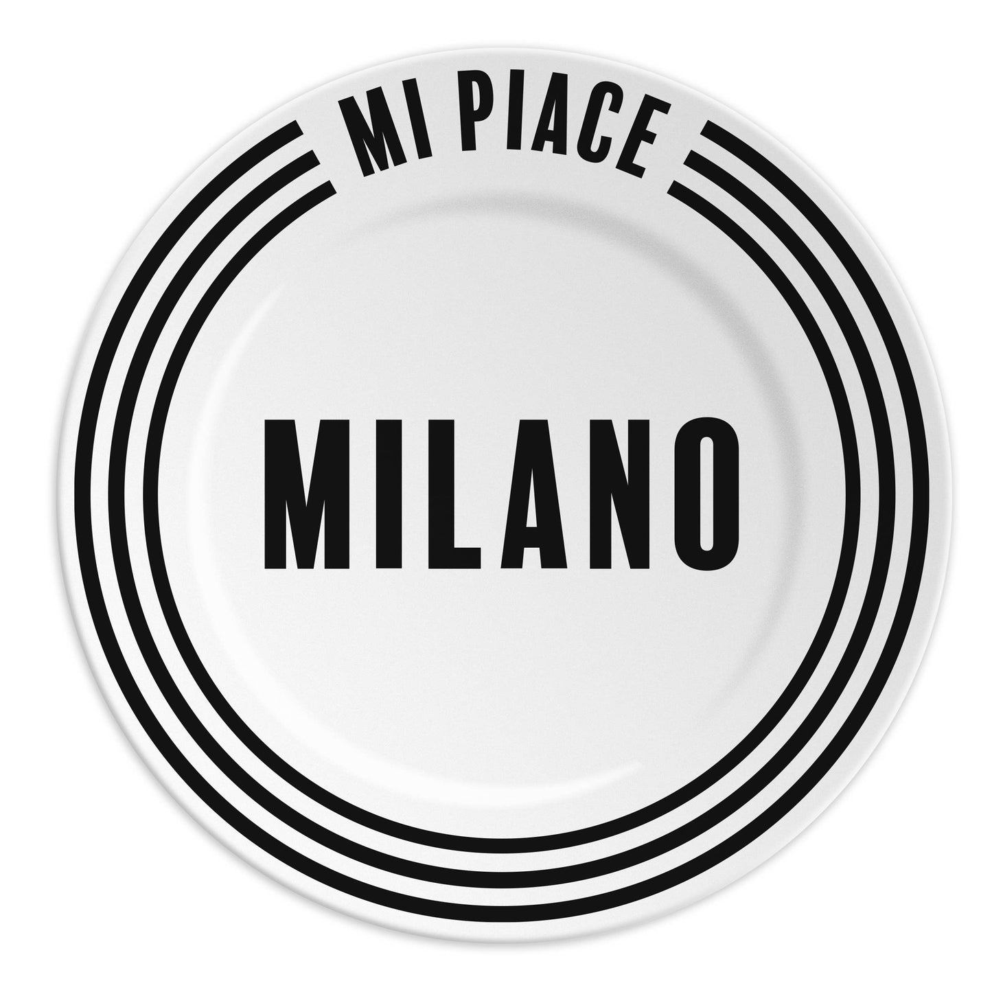 MILAN - Assiette en porcelaine avec inscription