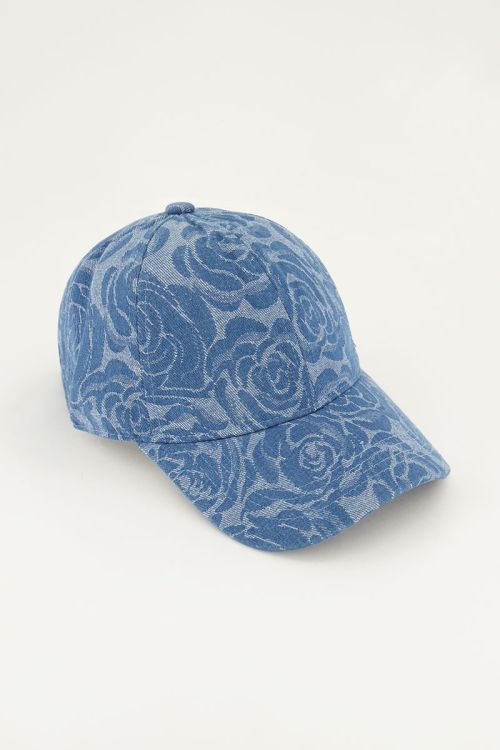 Casquette en denim bleu avec des roses - My Jewellery