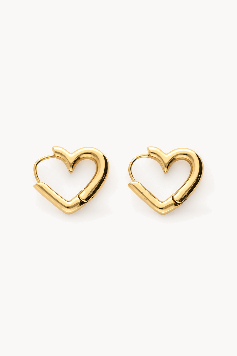 Earrings with a small open heart