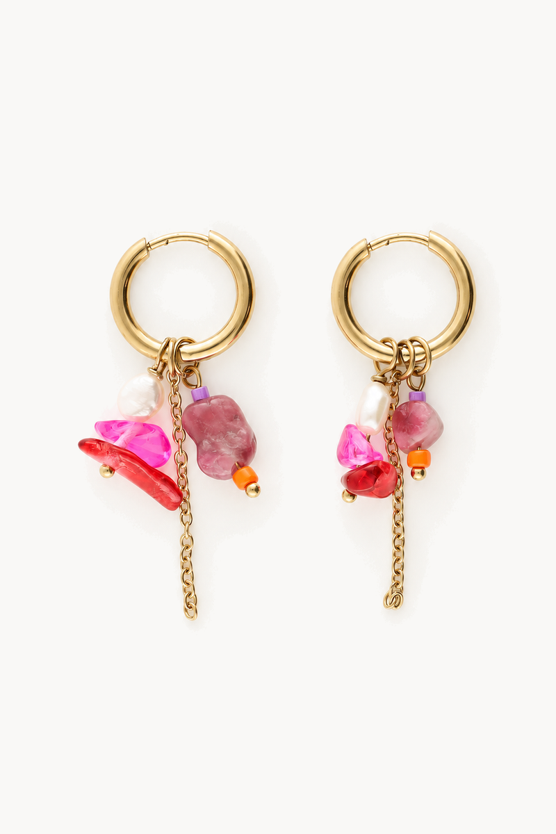 Mystic Earrings with Stones and Pearls