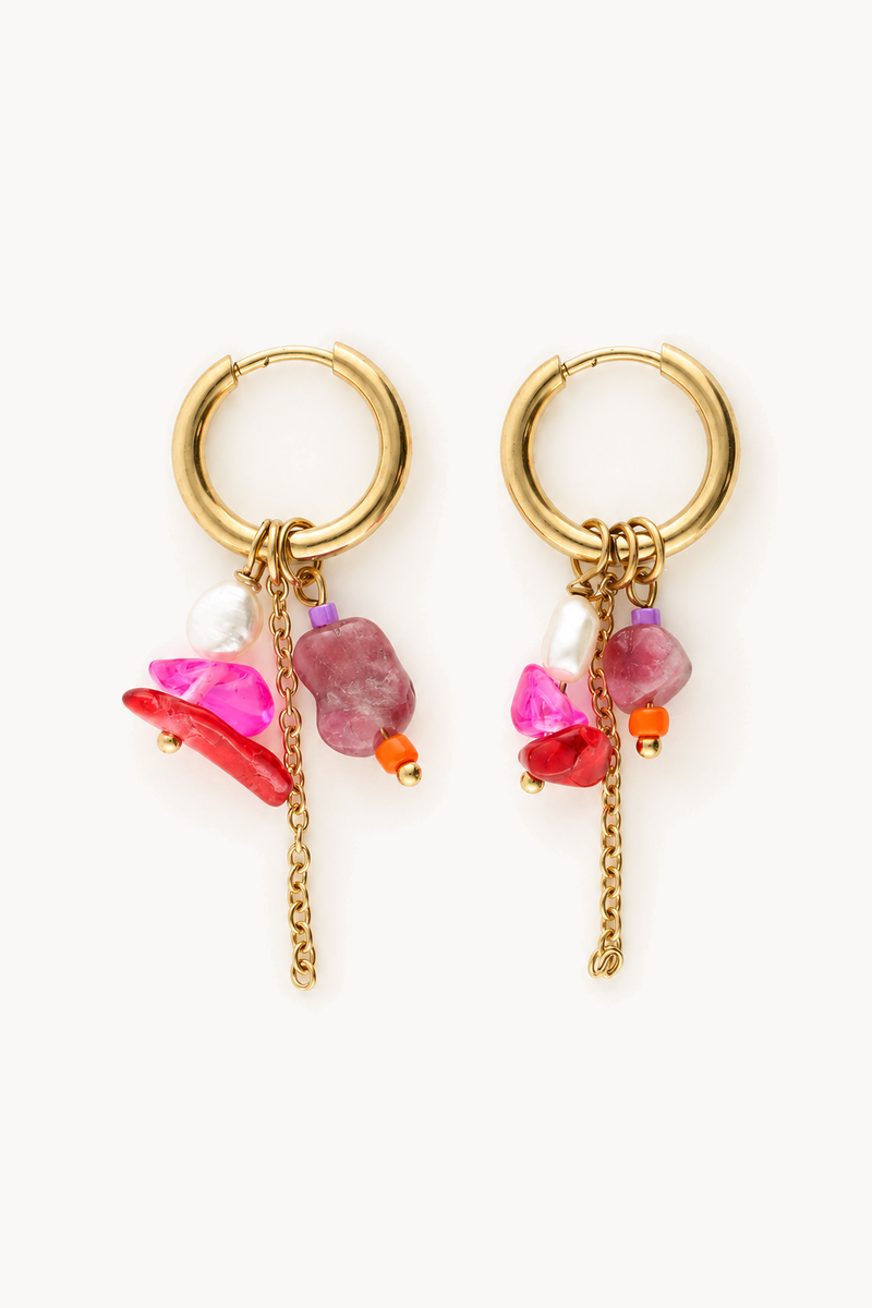 Mystic Earrings with Stones and Pearls