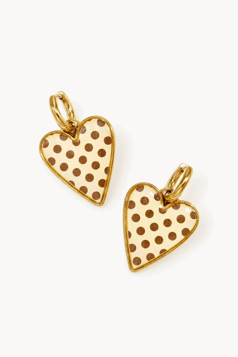 Polka-dot heart earrings