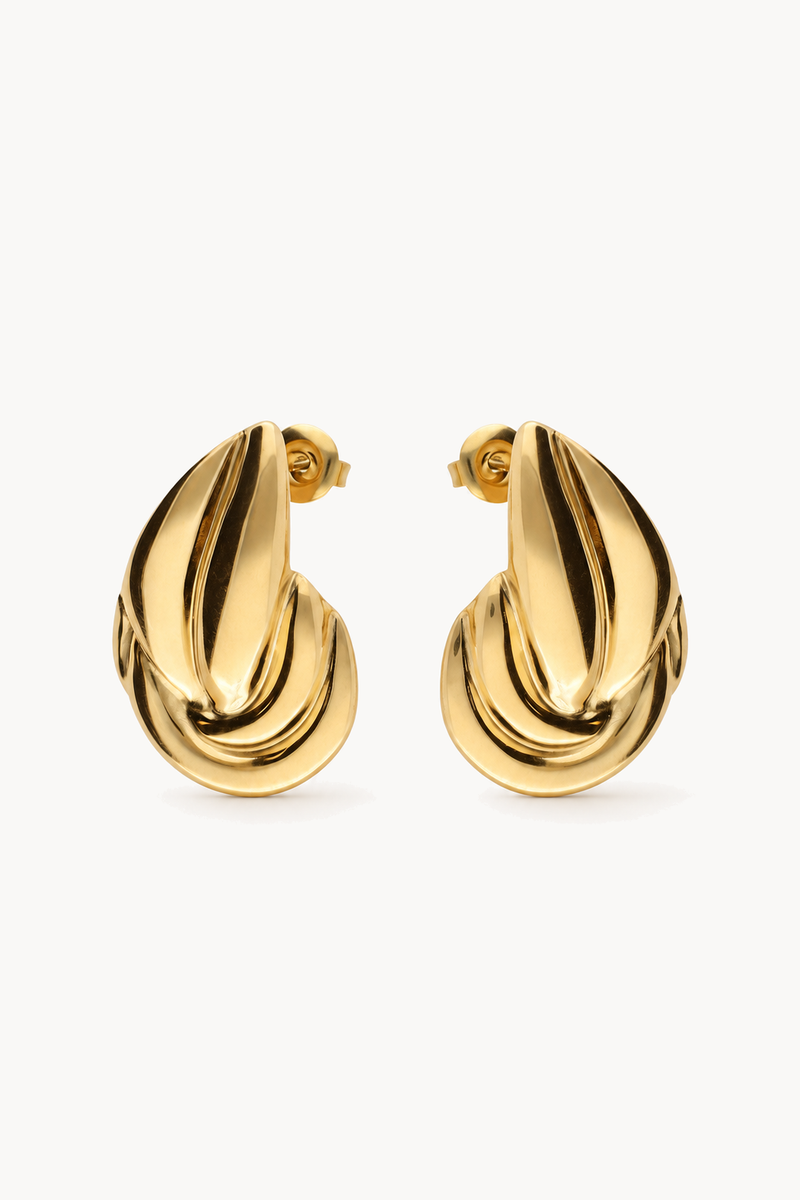 Knotted leaf earrings