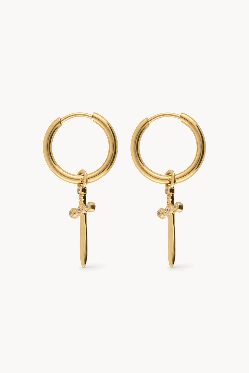 Nomads minimalist earrings with sword