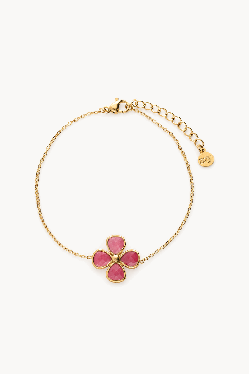Botanical bracelet with pink clover