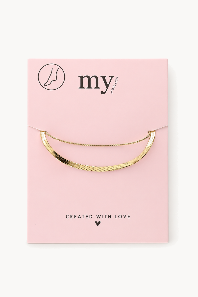 Minimalist double-link anklet