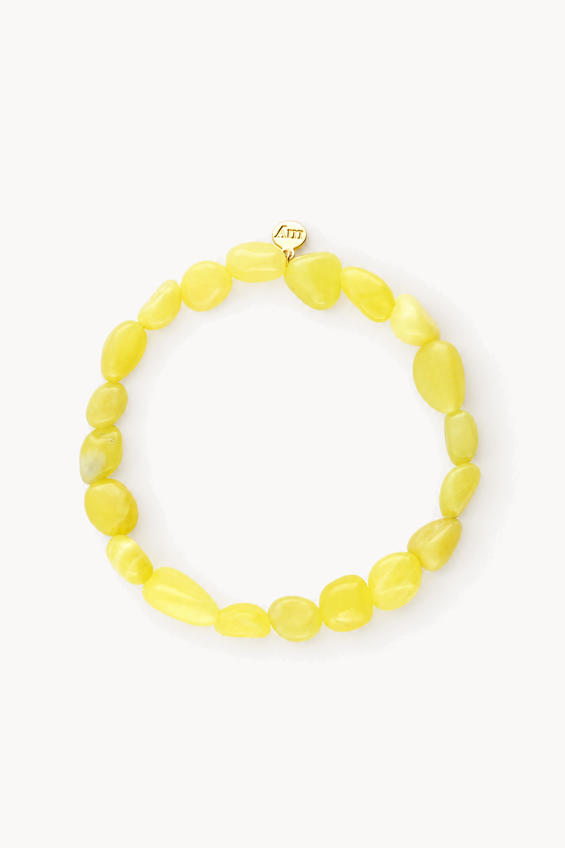 Tropical stretch bracelet with fancy green beads