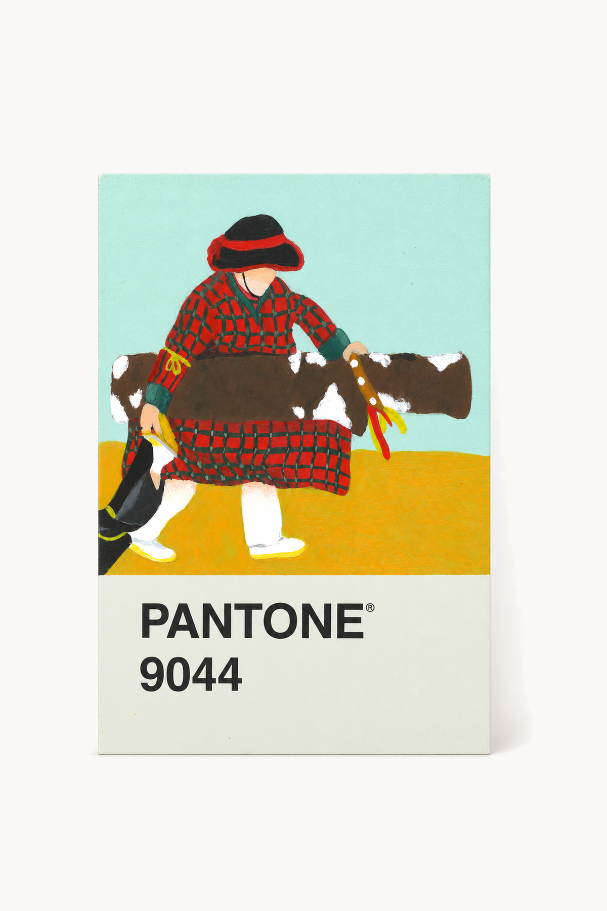 Carte Pantone petit Doudou - Chin-chin, de face sur fond blanc cassé