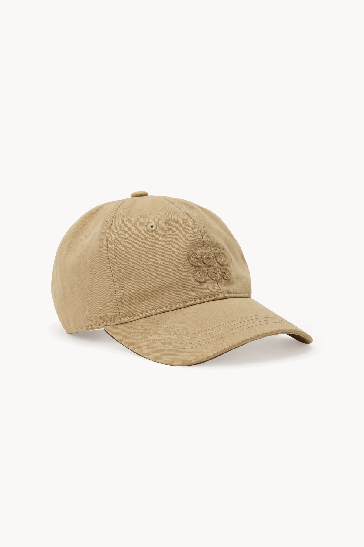 Casquette « Coucou », de face sur fond blanc cassé