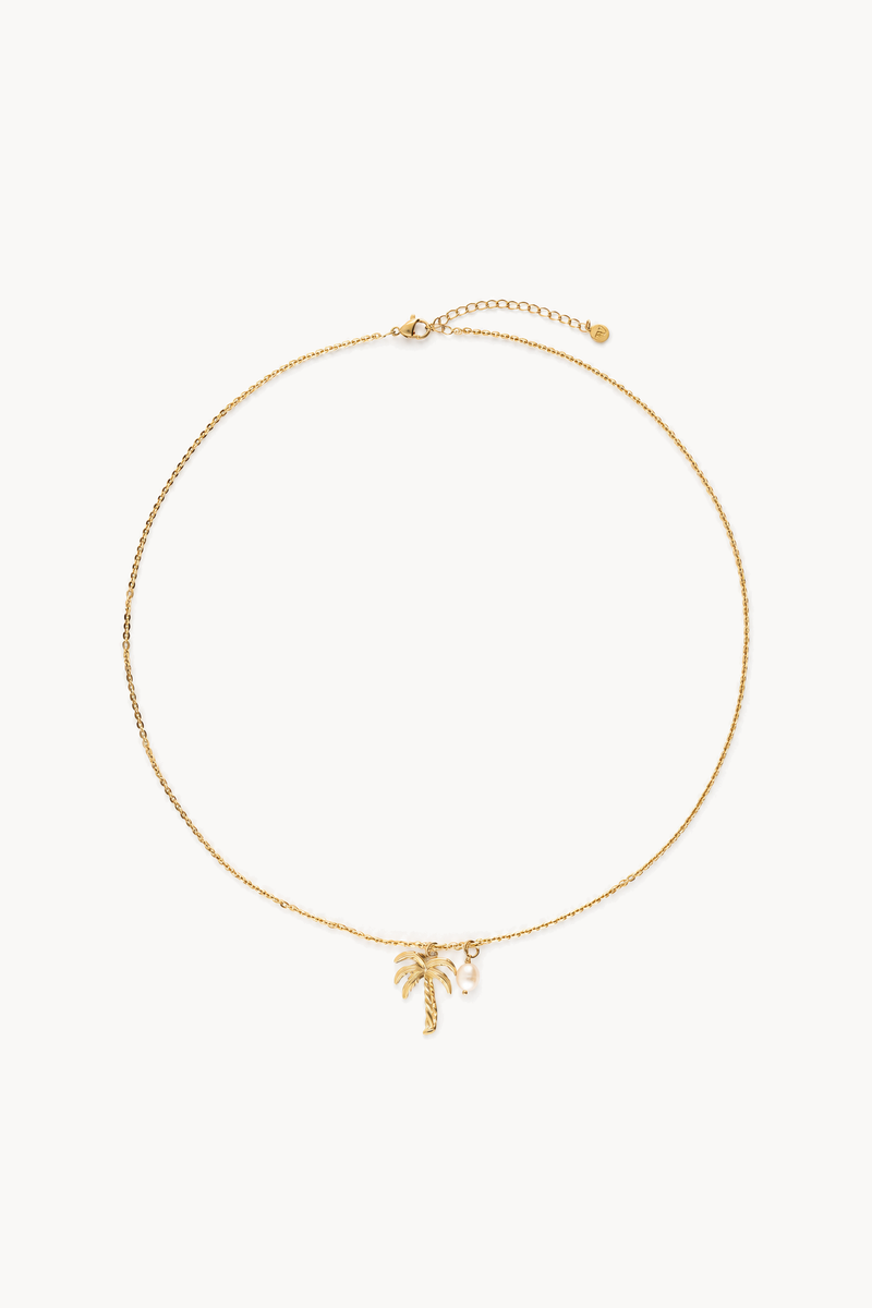 Tropical palm tree necklace