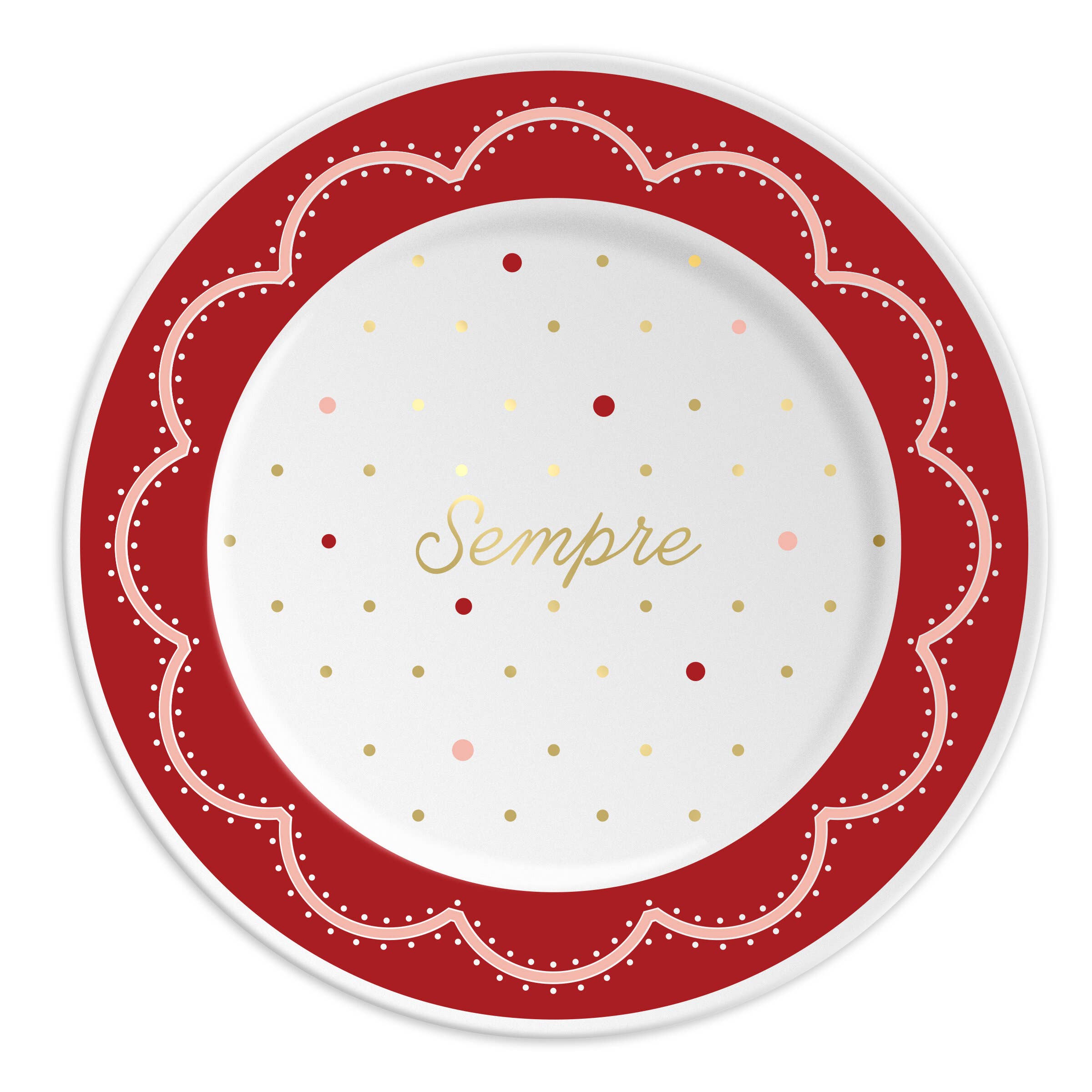 SEMPERE BIG - Assiette en porcelaine avec inscription