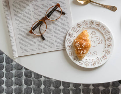BIRDS - Assiette en porcelaine avec motif doré