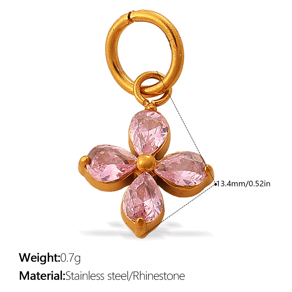 Charm avec strass et fleur