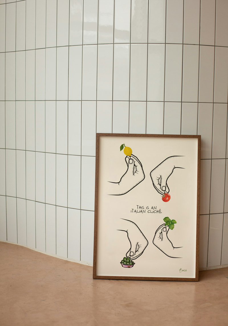 Affiche "Italian cliché" BACI ARTE