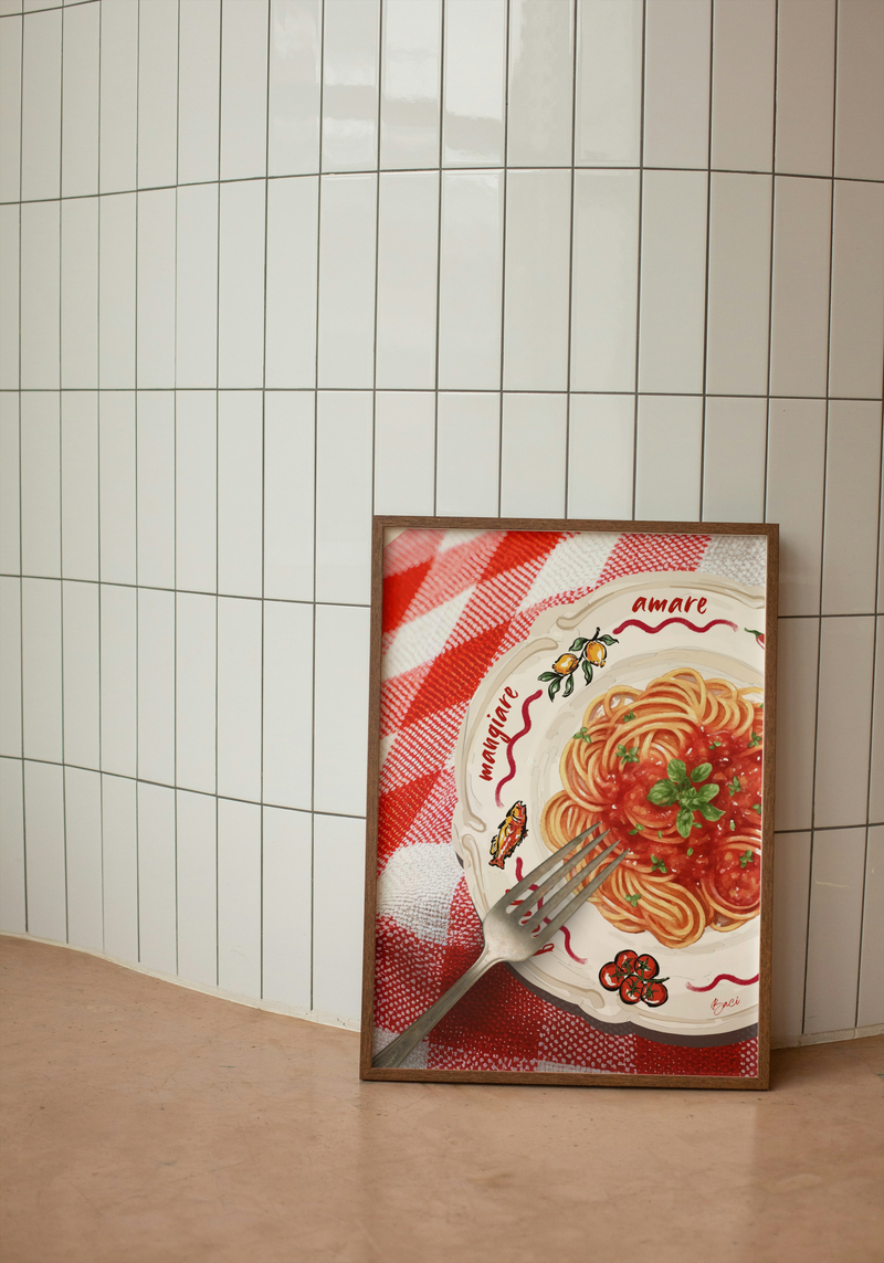 Affiche "Spaghetti" BACI ARTE