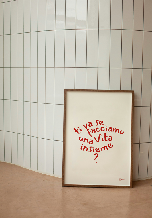 Affiche "Vita insieme en rouge" - BACI ARTE