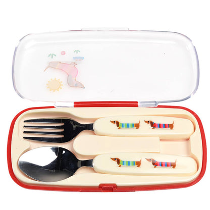 Set de couverts pour enfants - Chien Saucisse Ensoleillé