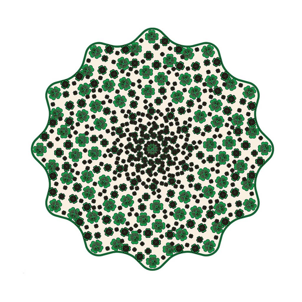 Set de table rond rigide motif feuille, dessous en liège, 35 cm – Set de table Feuille