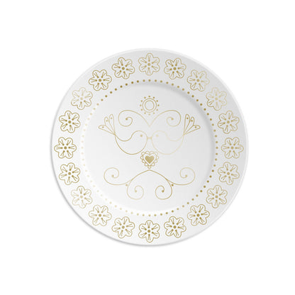 BIRDS - Assiette en porcelaine avec motif doré