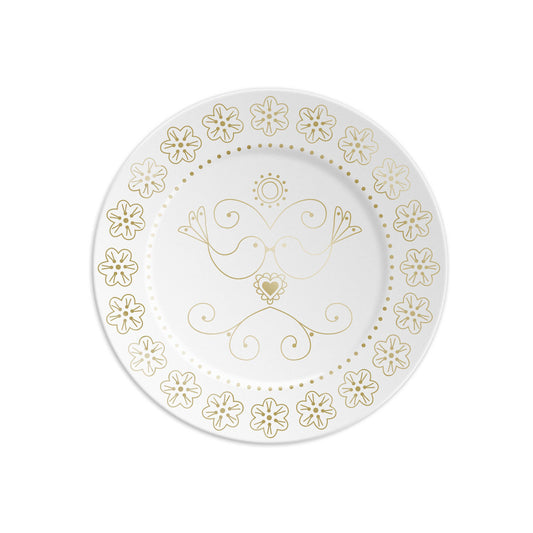 BIRDS - Assiette en porcelaine avec motif doré
