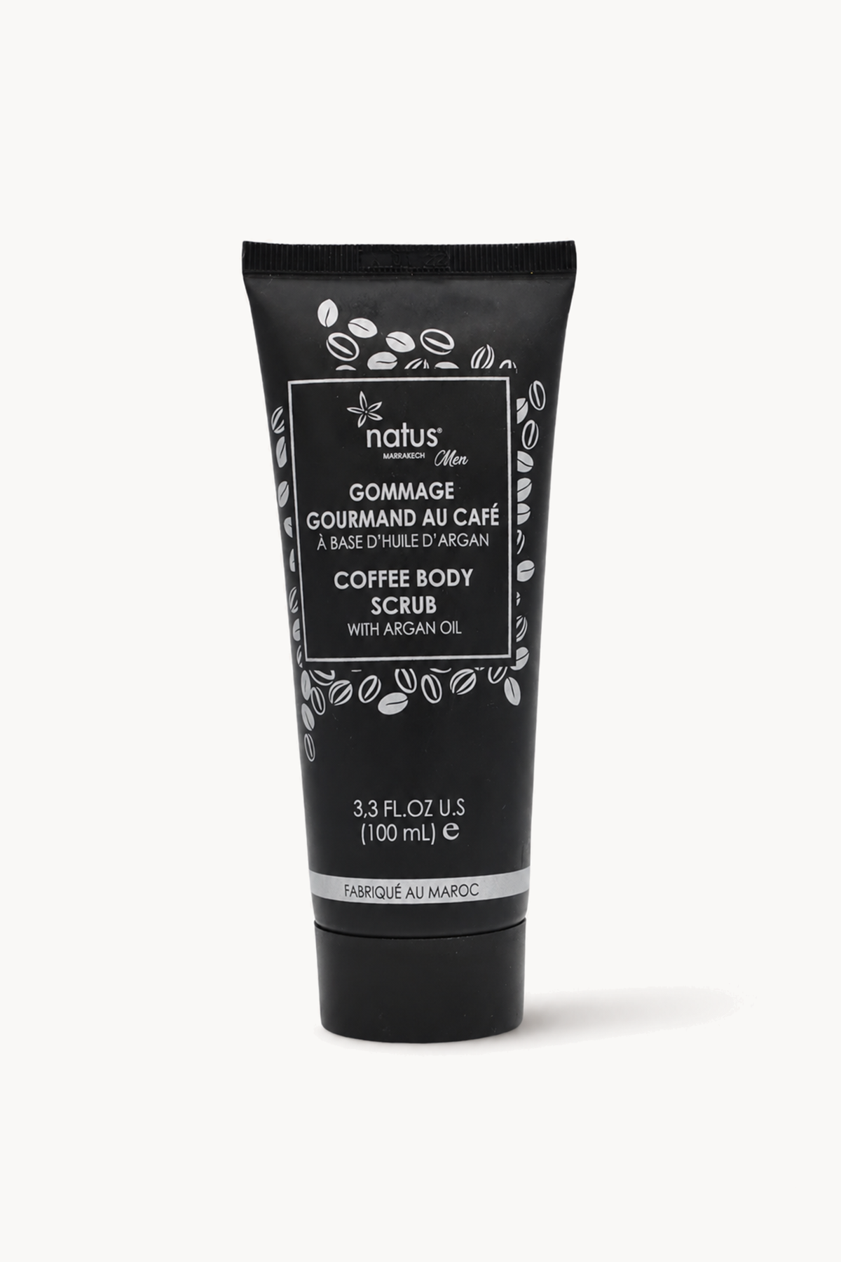 Gommage au café gourmand à base d'huile d'argan - Natus, de face sur fond blanc cassé