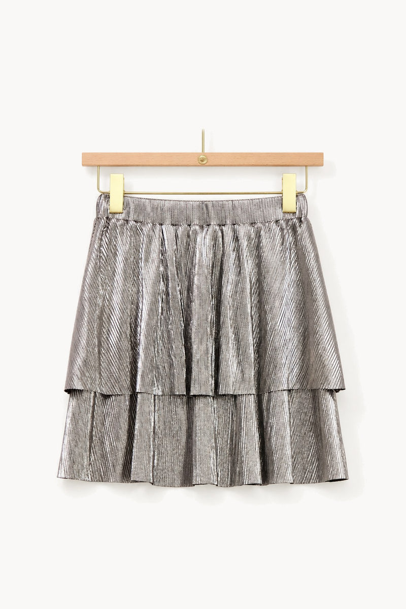 Silver pleated skirt