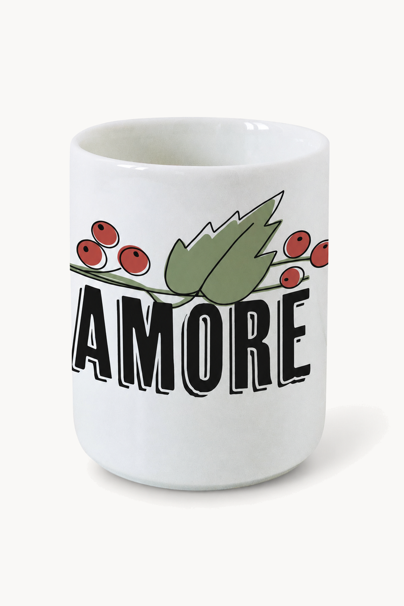 L'AMORE Gobelet en porcelaine avec écriture