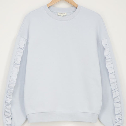 Sweat bleu clair à volants