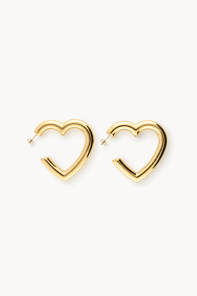 Maxi heart-shaped hoop earrings