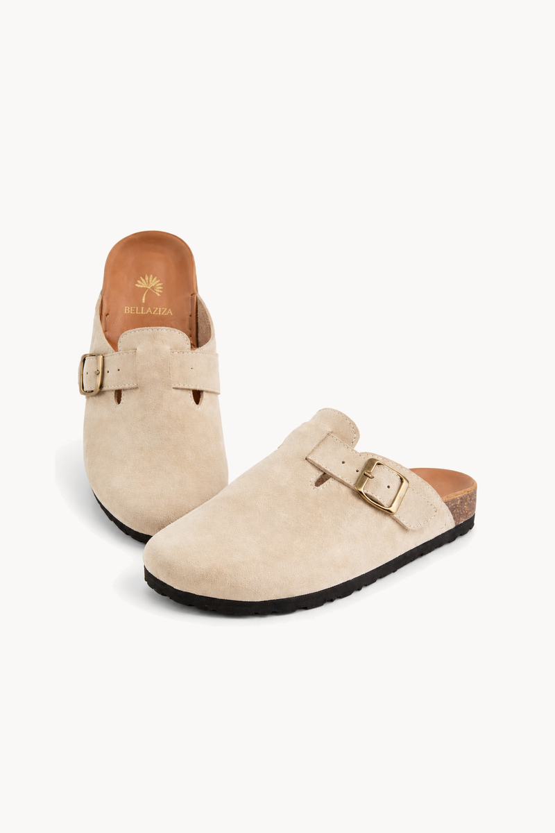 Suède sandalen (beige)