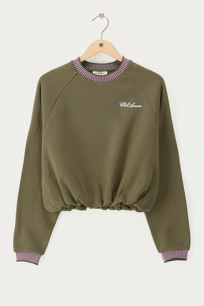 Sweat vert avec contraste rouge 'Club amour'