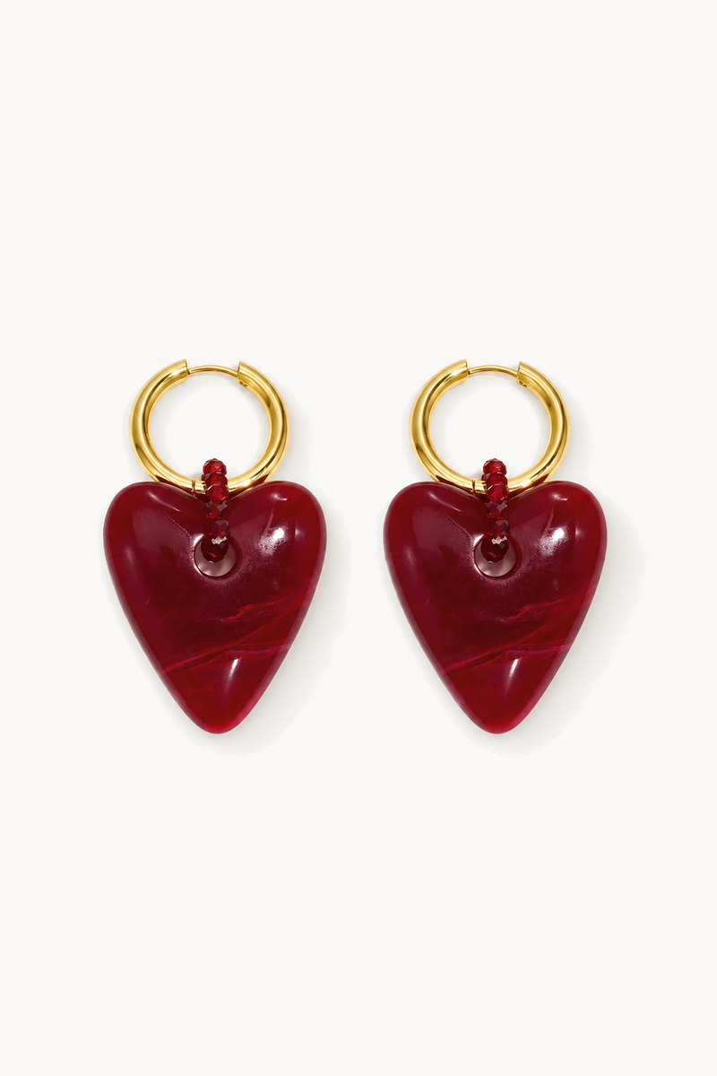 Boucles d'oreilles cœur en résine