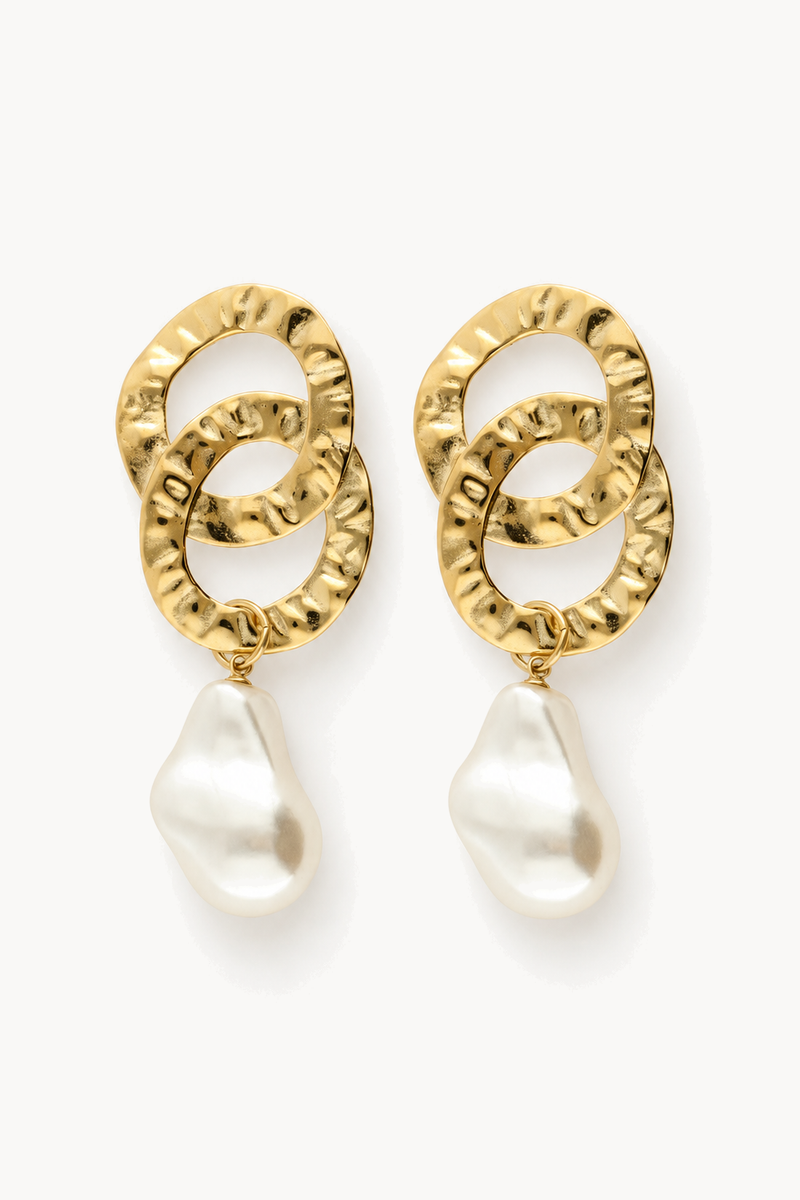 Boucles d'oreilles ovales avec perles fantaisie