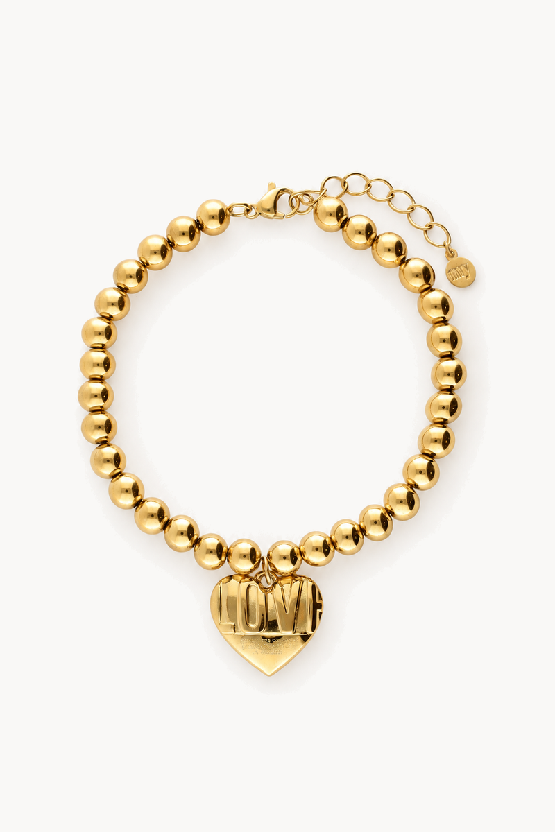 Bracelet de perles fantaisie Bold avec cœur « love »