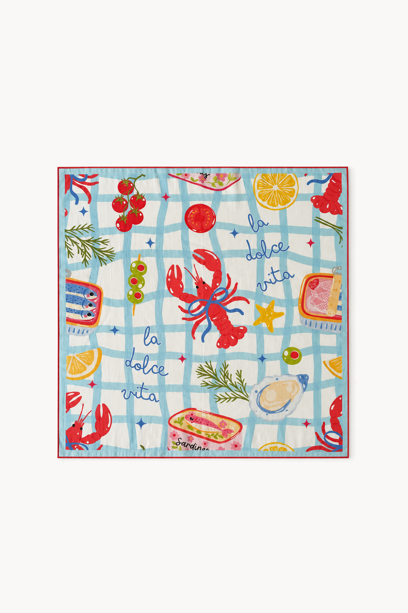 Ocean Square Scarf in Cotton