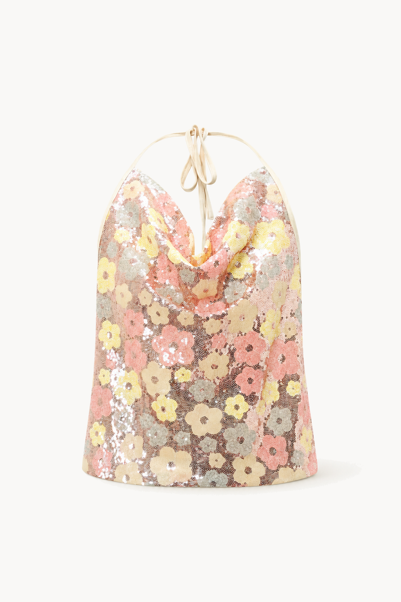 Floral sequin top