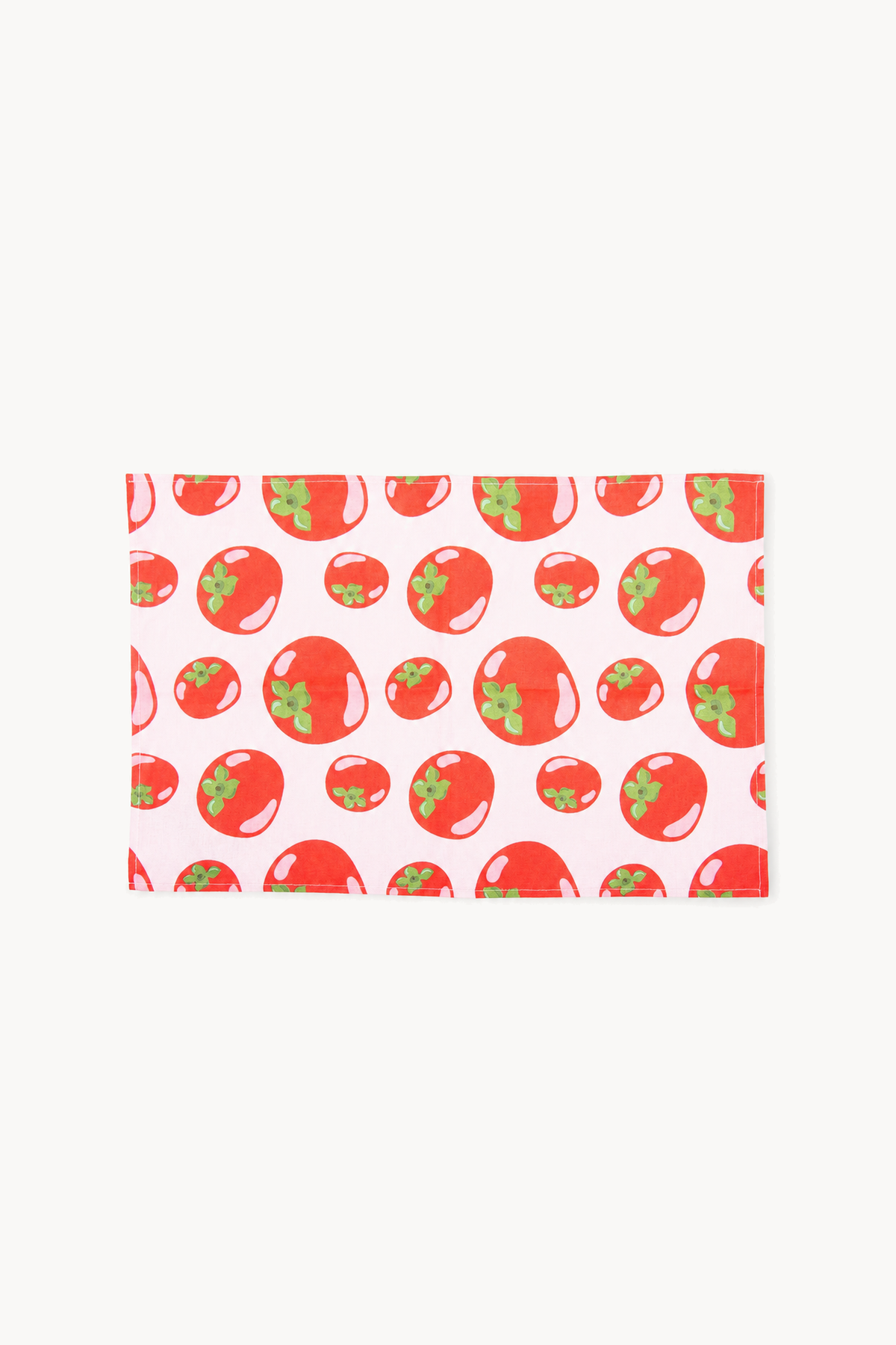 Essuie de vaisselle Pomodoro en coton, motif tomates, sur fond blanc cassé