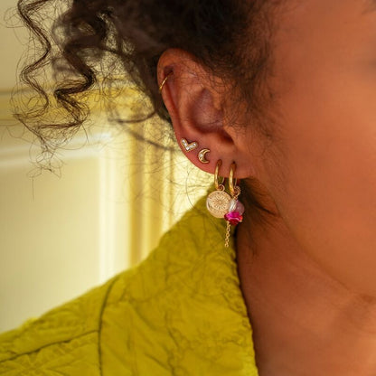 Boucles d'oreilles avec pierres et perles Mystic